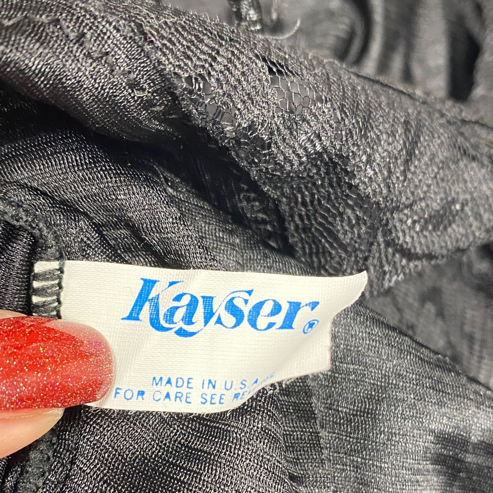 Kayser Size‎ small petite Vintage Elegant Black Lace nightdress Nylon Strappy - Picture 11 of 13